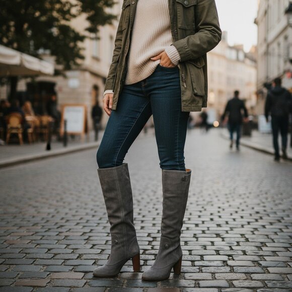 Marc Jacobs Boots Grey Suede Y2K Vintage sz 38.5 - Picture 11 of 12